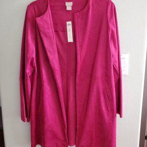 Chico's faux suede deep magenta blazer style jacket
